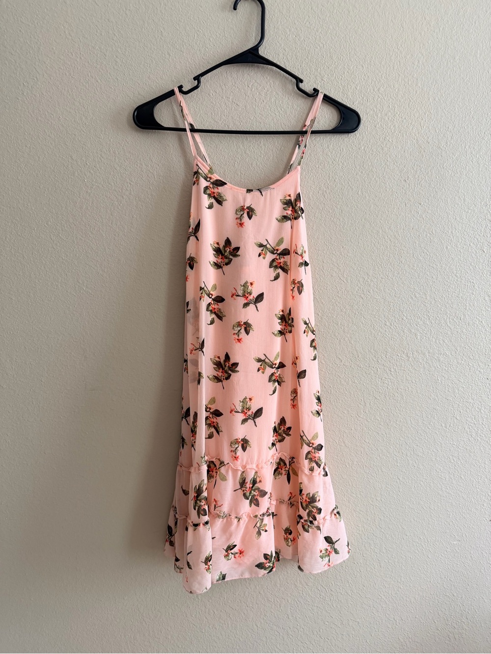 Abercrombie & Fitch Pink Floral Ruffle Hem Mini Dress